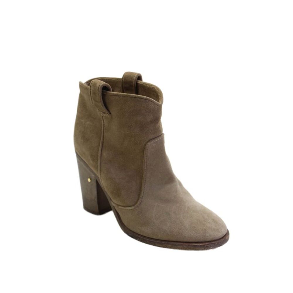 Laurence Dacade Womens Slip On Block Heel Ankle Booties Brown Suede Size 36